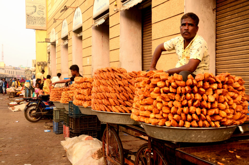  street vendors selling ' Khaja' 