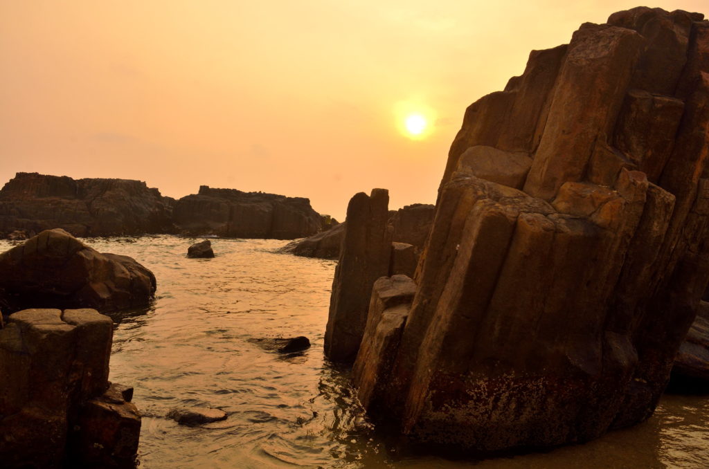 The Sunset at St. Marry Island, Karnataka, India.