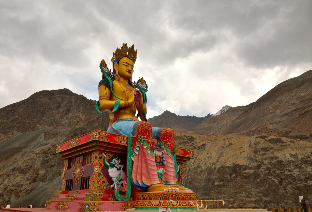 The statue of Maitreya Buddha at Diskit. 
