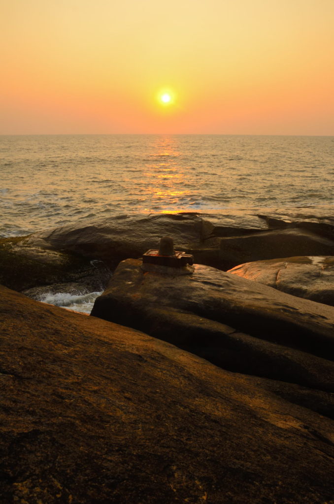 The Shiva Linga or Lingam at Someshwar Beach, Mangalore, Karnataka